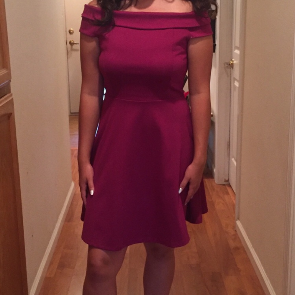 Lulus Magenta off the shoulder dress medium